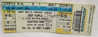 Deep Purple - Vintage 2007 Whole Full Concert Ticket