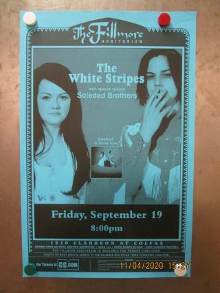 White Stripes Fillmore Auditorium Denver 2003 Show Poster Elephant Jack White