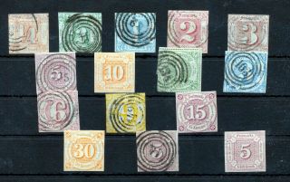 Germany States Early Imperfs M&u (15 Items) Nt8915s