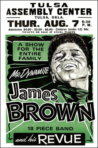 James Brown 1969 Tulsa Oklahoma Concert Poster