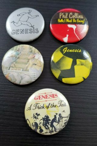 Genesis Band And Phil Collins Tour Buttons Memorabilia
