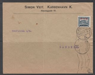 Denmark 1921.  Domestic Commercial Cover Franked With Red Cross Stamp.