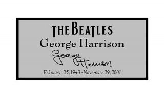 George Harrison Signature Custom Laser Engraved 2 X 4 Inch Plaque