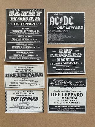 Def Leppard Small Gig Cuttings (b) Memorabilia 6 Small Early Music Pres