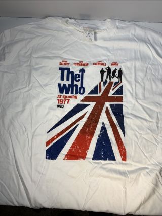 The Who T Shirt 1977 Live At Kilburn Never Worn Promo Size Xl White Union Jack