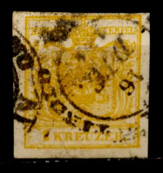 Austria: 1850 19th Century Classic Era Stamp Scott 1 Thick Paper Cv $115 Sound