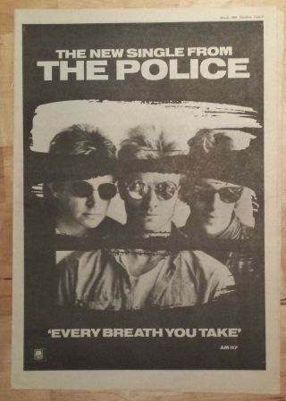 The Police Every Breath You 1983 Press Advert Full Page 39 X 28 Cm Mini Poster