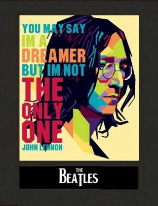 John Lennon Imagine - Dreamer Legend Display Mounted Photograph A4 Gift Beatles