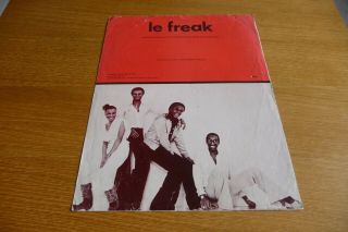 Chic Le Freak Uk 1978 Sheet Music