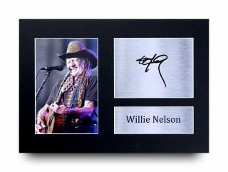 Willie Nelson Signed Pre Printed Autograph Photo Display Gift For A Pop Fan