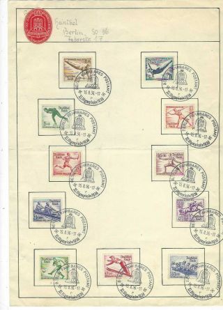 Germany 1936 Summer And Winter Olympic Sets On Page Mobile Po Cancels