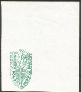 Poland,  Po Abroad,  2nd Polish Corpus In Italy,  Unlisted Essay Large Margin Rare