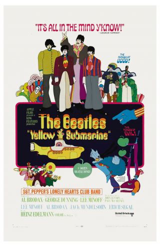 The Beatles Yellow Submarine Usa Movie Promotional Poster 1967 13x19