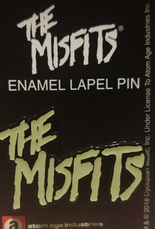 Misfits Logo Glow In The Dark Enamel Pin Horror Punk Danzig