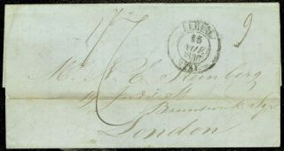 France : 1836.  Folded Stampless Letter.  Elbeuf France To London England.