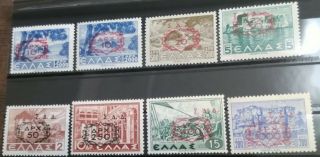 Greece Dodecanese 1947,  Overprinted With S.  D.  D.  =Σ.  Δ.  Δ.  Military Admin.  Set Mnh