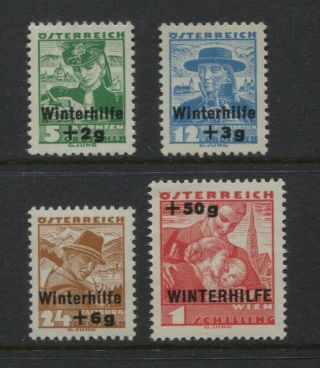 Austria 1935 Winterhelp Semi Postals Sc B128 - B131 Mnh Set $80