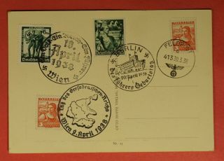 1938 Germany Occupation Austria Feldpost Cancel Postcard Mixed Frank