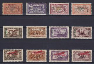 Alaouites 1925 - 1926,  Air Mail,  3 Complete Sets,  Yvert Pa 1 - 12,  Mlh