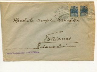 Estonia 2x35pf On Cover 14.  2.  1920,  Postmaster Perforation