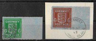 Guernsey German Occupation 1942 Complete Set Michel 4 - 5 Cv €150 Vf