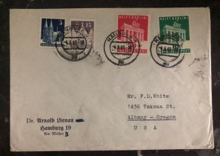 1949 Hamburg Germany Cover To Albany Or Usa