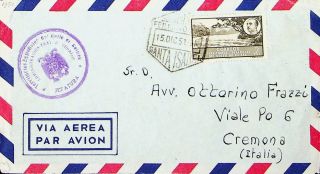 Spanish Guinea 1951 2v On Airmail Cover To Italy With Sp Cachet