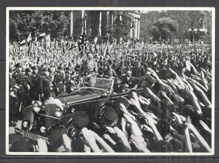 H0784 Deutsches Reich Adolf Hitler In Car Wwii Rare Photographs Cigarette Cards