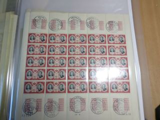 Monaco Stamps 1956 Royal Wedding Prince Rainier & Grace Kelly Complete Sheet 2f