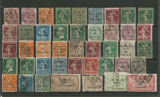 French Colonies Syria Useful Mixed O.  M.  F.  Syria Overprints And Surcharged Issues