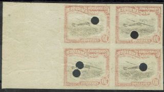 MOZAMBIQUE COMPANY 1935 AIRMAIL 10C IMPERF PROOF BLOCK MNH 2