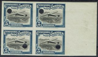 Mozambique Company 1935 Airmail 5c Imperf Proof Block Mnh