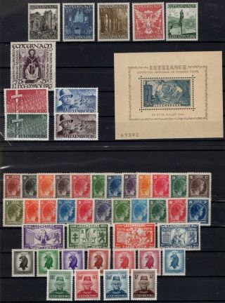 G128580 / Luxembourg / Y&t 334 / 366 – 388 / 401 – Block 6 Mnh Cv 150 $
