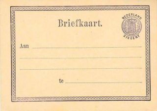 Netherlands Higgins & Gage 2 2 1/2c Coat Of Arms Postal Card.