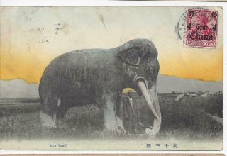 1912 German Offices In China Peking Cancel Elephant Postcard Via Siberia Belgium
