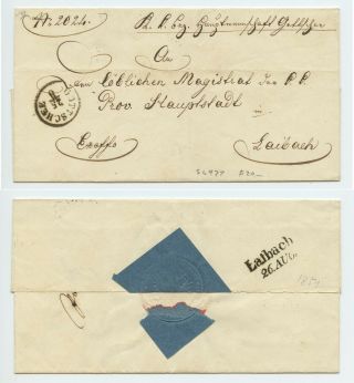 Germany Slovenia 1854 Stampless Cover From Gotschee To Laibach