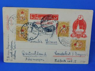 Turkey Old Postal Stationery 1918 Uprated Stambouli To Germany [s13/44]