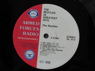 The Beatles 20 Greatest Hits Fantasy American Forces Radio And Television