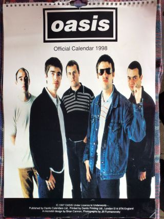 Oasis Official Calender 1998 Edition Large A3 Size Condion