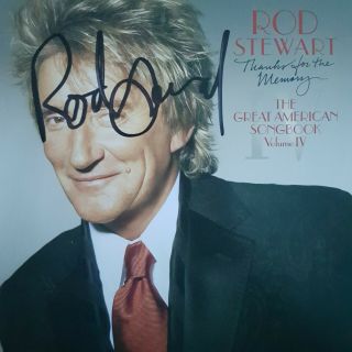 Rare Hand Signed Rod Stewart Signature Autographed " American Songbook " Cd Album