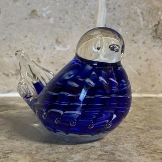 Art Glass Bluebird Of Happiness Figurine Paperweight Joe St Clair Vintage