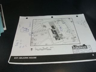 Supernatural - Tv Series - Concept Art Sheet - Ep - " Ext Selkirk House " With Notes