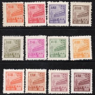 China 1950 Tienan Men For Ne Provinces 2nd Issue Set Of 12