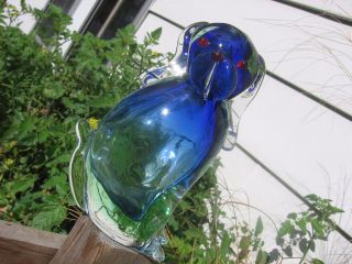 Lovely Vintage Murano Drioli Glass Figural Dog Decanter Bottle Use As A Bud Vase