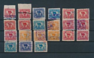 Ln13041 China 1949 Flag On Globe Fiscal Stamps Fine Lot