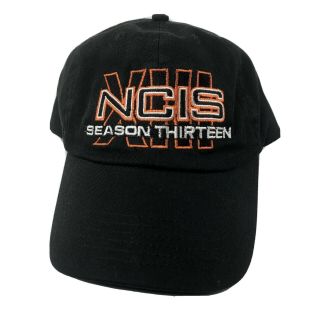 Ncis Season 13 Crew Hat Cbs Tv Show Black Orange White Adjustable Back