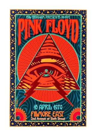 Pink Floyd 1970 A4 Concert Poster With Syd Barrett 2 With Choice Of Frame