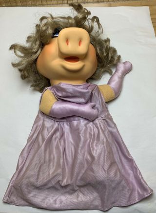 Vtg 1977 Fisher Price Jim Henson Muppets Ms Miss Piggy Hand Puppet 855 As/is