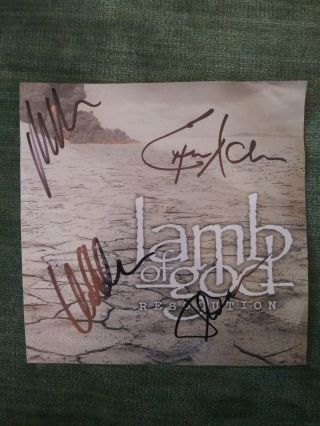 Lamb Of God Signed Resolution Promotional Sticker.  Signed By 4 Members
