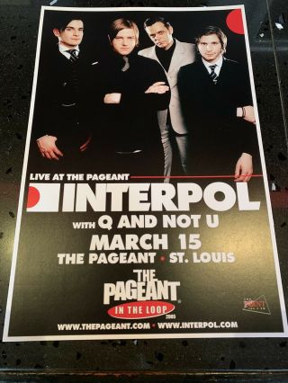 Rare Interpol Poster - The Pageant 20th Anniversary Print